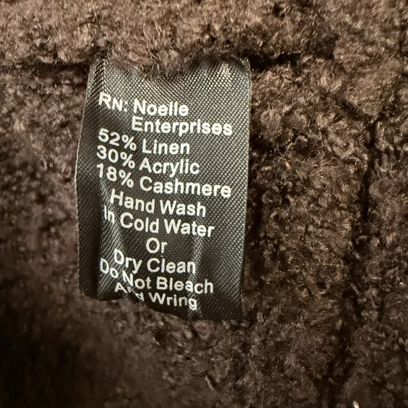 Noelle Enterprises Longline Brown Boucle Sweater Cardigan Faux Fur Trim Cashmere - Picture 11 of 13